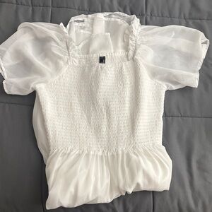 Amazon White Smocked Maxi Dress